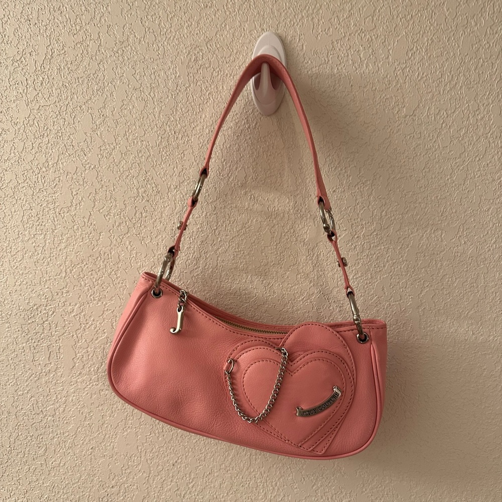 Vintage Juicy Couture pink mini bag with heart shaped mirror